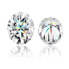 Moissanite Loose Stones Oval Cut Gemstones White D Color VVS1 Clarity Excellent Cut for Engagement Ring Pendant Necklace Jewelry Making with Certificate, 1.0 Carat, Gemstone, Moissanite