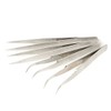 Fdit 4PCS Stainless Steel Straight & Curves Tweezer Tips Set,