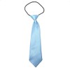 Kids Satin Solid Plain Colour Elasticated Tie (Baby Blue)