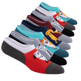 COOPLUS No Show Socks Men 8 Pairs Cotton Low Cut Non Slip Socks Casual Invisible Flat Boat Socks