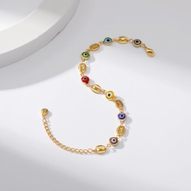 Bracelets Gold Red Blue Eye Bracelet for Women Jewelry Girl Anklet (KB0052, One Size)
