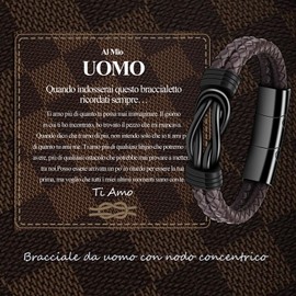 VGWON Bracciale double in leather da uomo IT, No gemstone