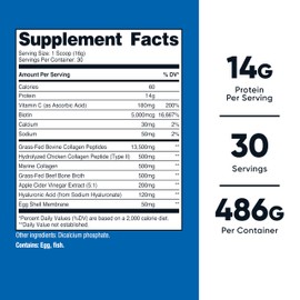 Nutricost Multi Collagen Protein Complex (Unflavored, 30 Servings) - Supplement with Biotin, Hyaluronic Acid, and Collagen Peptides