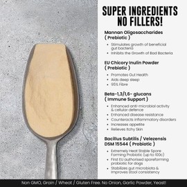 UKs Most Advanced Probiotics for Dogs Powder - 300g (60 Serves) | Pre and Probiotics for Dogs + Beta Glucans for Immune Support + Dog Fibre Supplement | Dog Probiotics for Gut Health by Super Cal