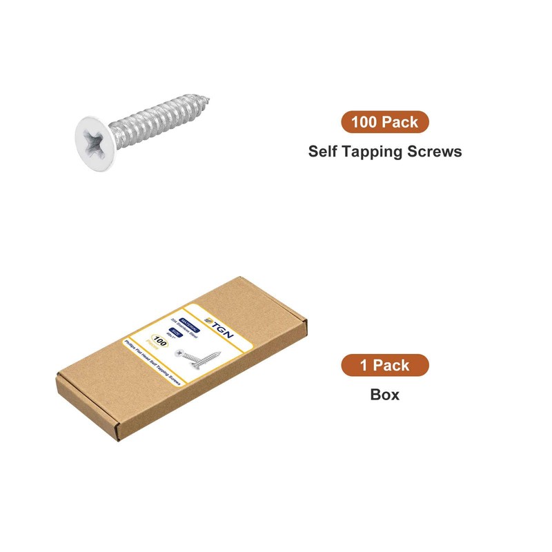 DTGN 100Pcs #8x1 Flat Head Wood Screws, 304 Stainless Steel