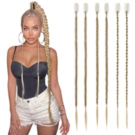 6PCS Braided Hair Extensions, 14 Inch Clip in Synthetic Braid Hairpieces, Women's Braid Hair Extensions, Ideal for Daily Wear, Suitable for Party Use