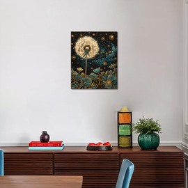 TUMOVO Paint by Numbers Kit for Adults Starry Night Dandelion Paint by Number Dandelion Flower Adult Paint by Number Kits on Canvas DIY Adults' Paint-by-Number Kits with 3 Brushes, 16 x20 Inch