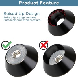 Rolling Gears 24-Piece M6 x 19mm OD Cone Style Aluminum Fender Washer Bolt Kit - Widebody Dress Up Hardware, Fender Flares, Bumpers, Mud Flaps, Engine Bay (Black)