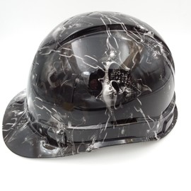 Wet Works Imaging Customized Pyramex Cap Style White Hell Raiser Skulls Hard Hat with Ratcheting Suspension