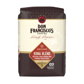Don Francisco's Kona Blend Ground Coffee, Medium Roast – 100% Arabica,18 oz Bag, Premium Coffee for Drip, Pour Over & French Press