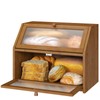 Vriccc Bread Box for Kitchen Counter, Large Bamboo Wood Double