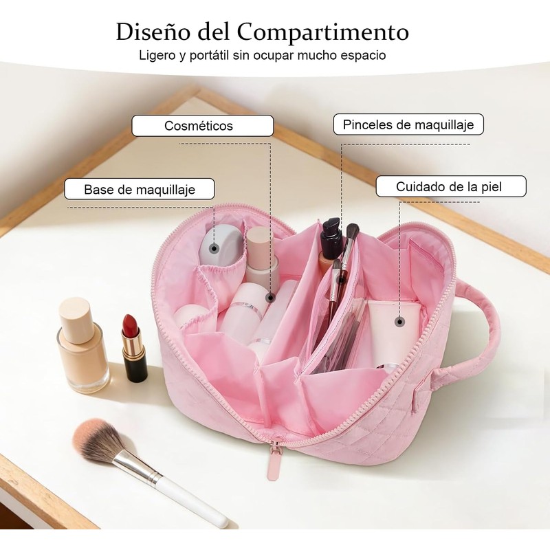 Bolsa de Maquillaje de Viaje, Neceser de Maquillaje para Mujer,