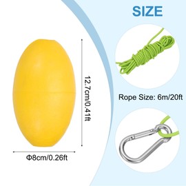 PATIKIL 20FT Float Rope Tow Line, Heavy Duty Buoy Ball Float Leash with Stainless Steel Hook Drift Rope Marker Buoy Float Rope for Fishing Drift Jet-Ski Kayak Boat Accessories, Green