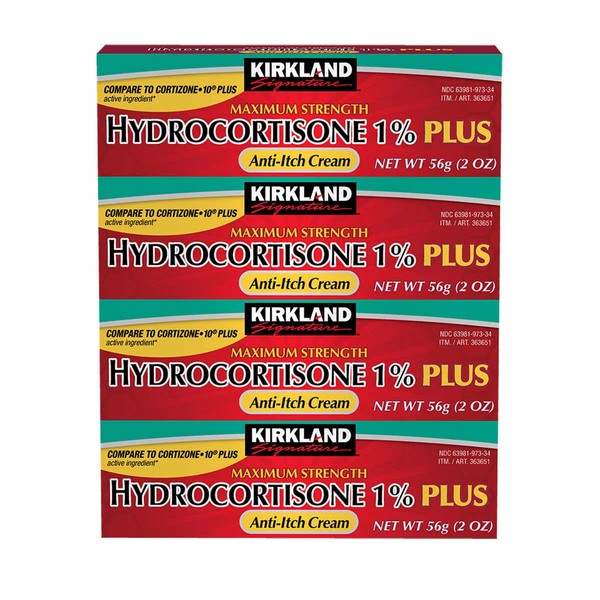Kirkland Signature Maximum Strength Hydrocortisone Cream 1 percent with Aloe, 2 oz, 16 pack