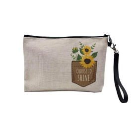Canvas Bag - Surprise Humour Joke Collection Cute Design - Linen Look Cosmetic Bag - Toiletry Bag - Purse, Sunflower colours, Cosmetic bag
