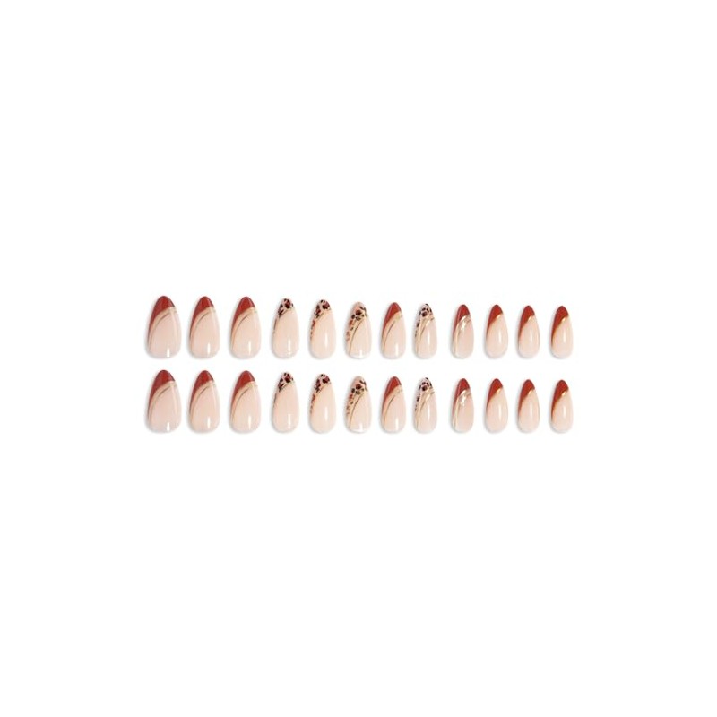 Advanced purple gradient style,Short almond-shaped nails,12 sizes - 24 nail