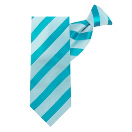 Jacob Alexander Men's Stripe Tonal Clip-On Neck Tie - Turquoise