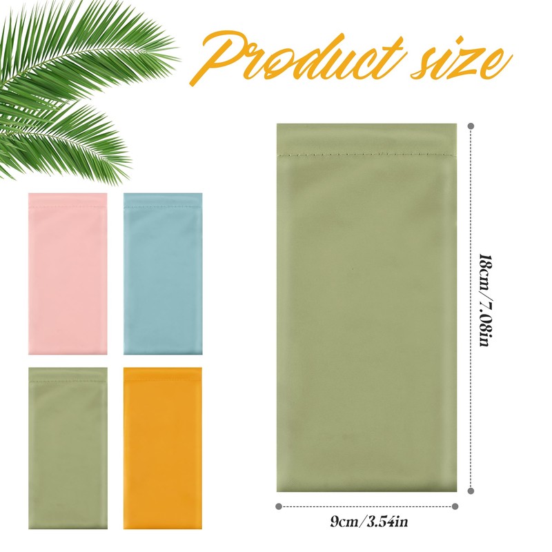 JSMTKJ 4 Fundas para Gafas de Cuero PU Suave, Estuche