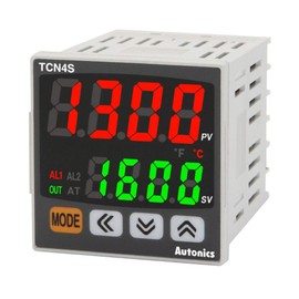TCN4S-24R, Temp Control, 1/16 DIN, Dual Display 4 Digit, PID Control, Relay & SSR Output, 2 Alarm Output, 100-240 VAC