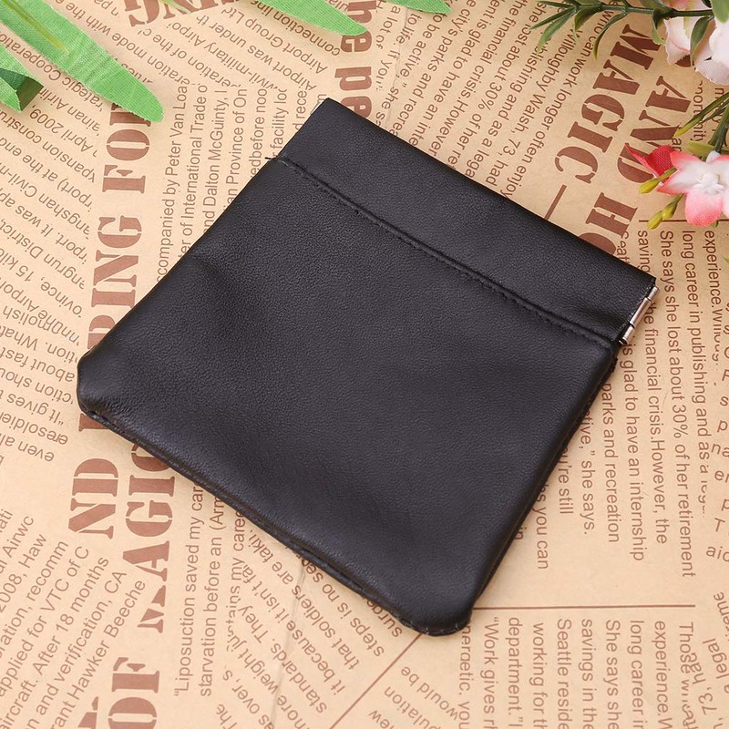 YO-HAPPY Men Ladies Genuine Leather Coin Pouch Snap Top Purse