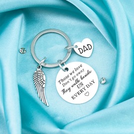 Aisity Sympathy Gifts for Loss Of Dad Memorial Bereavement Gifts for Loss Of Father Sympathy Gift Memorial Funeral Loved One Passed Away Gift-Dad Memorial Keychain