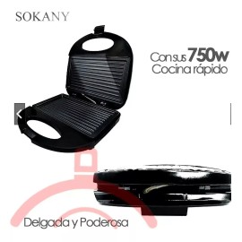 Total Supplier Sandwichera Parrilla Panini Antiadherente Tostadora 2 Placas