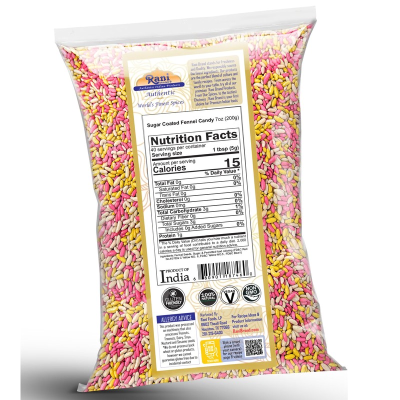 Rani Sugar Coated Fennel Candy 7oz (200g) ~ Indian After