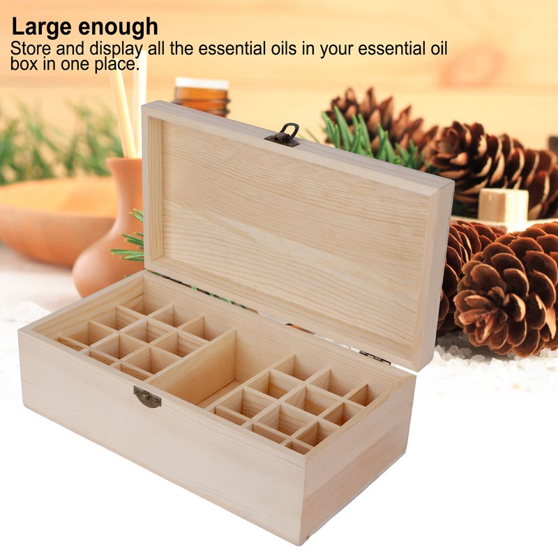 Wooden Essential Oil Storage Box 25 Compartment Storage Box Essential