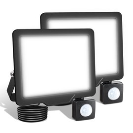 SKYWORLD LED Spotlight with Motion Sensor PIR, 2 Pieces, 20 W, 2000 lm, LED Outdoor Spotlight, IP66 Waterproof LED Floodlight, 6000 K, Cool White for Garden, Courtyards, Garage, Hotel