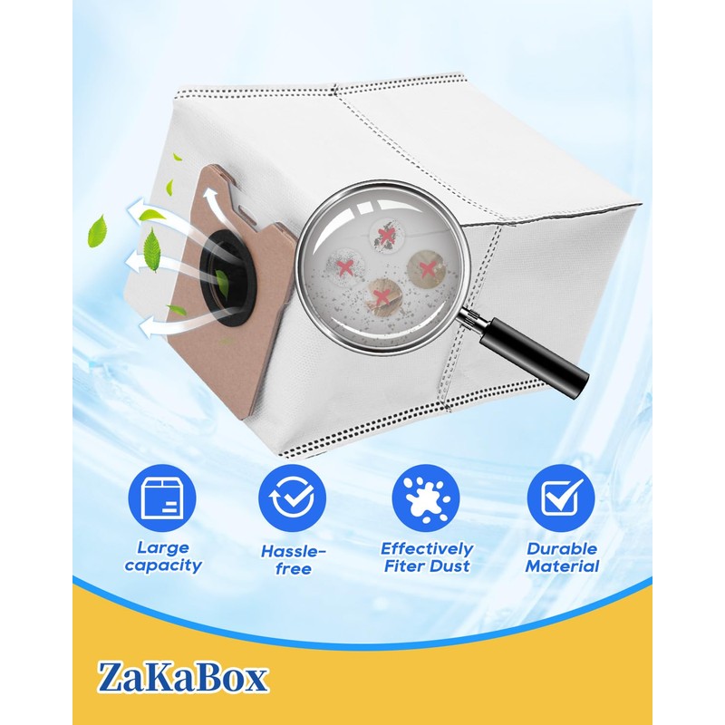 ZaKaBox 8 Pack Hoover Bags for Eufy Omni C20 C10