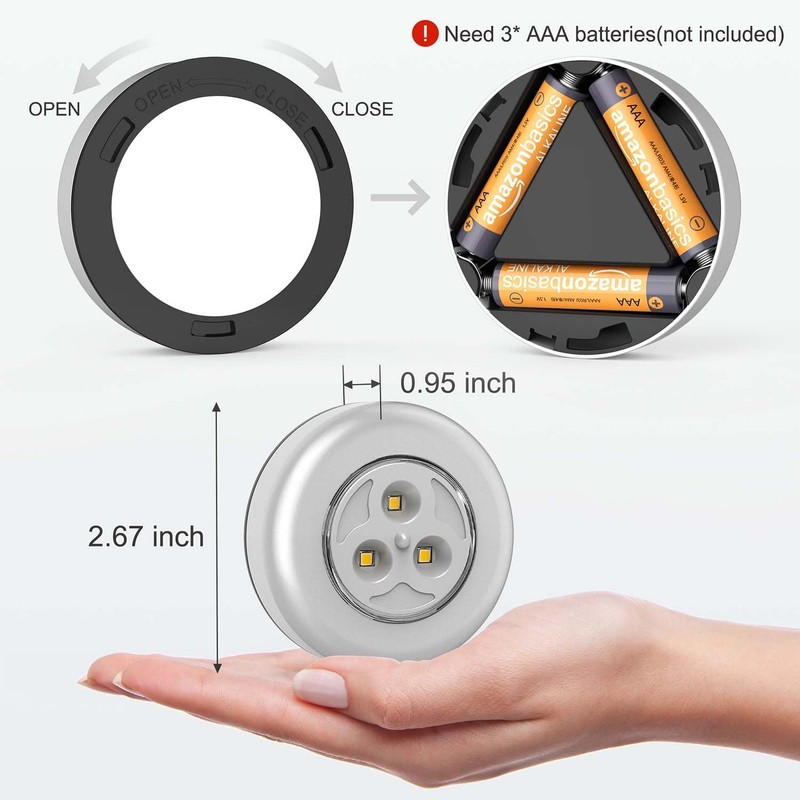 UMECORE Tap Lights - 6 Pack Cordless LED Puck Lights,