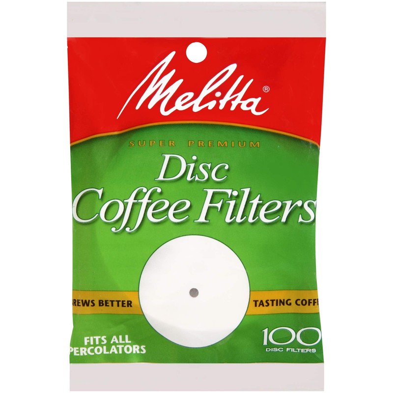 Melitta Disc Coffee Filters for Percolators, White, 3.5-Inch, 100 Count