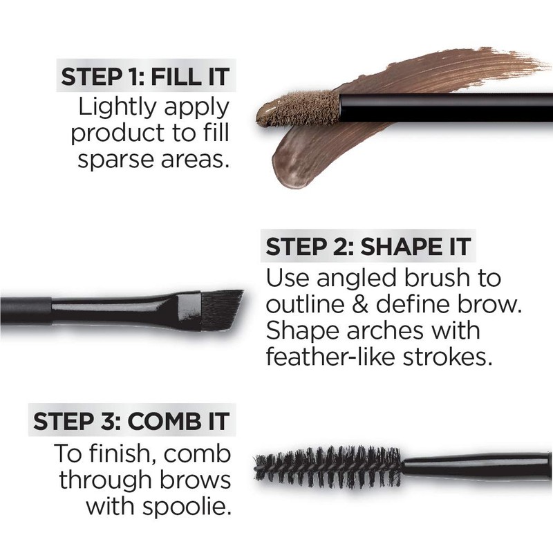L'Oreal Paris UnbelievaBrow Long-Lasting Eyebrow Gel, Smudge-Proof, Transfer-Proof, Waterproof, 102