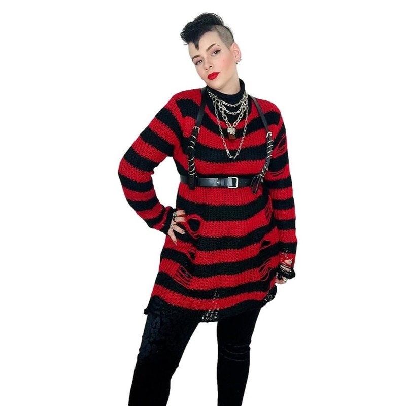 Ro Rox RYOT Pullover Betrubt Chunky Knit Gothic 90s Grunge