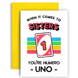 Huxters Birthday Card for Sister Your Numero Uno Sister Funny Card for Her - 14.8cm (Sister)