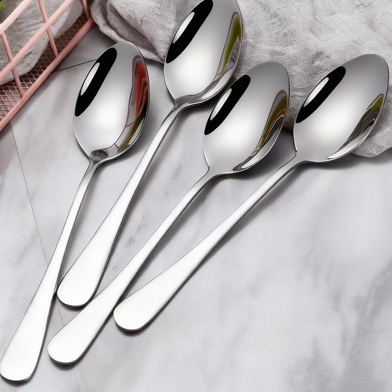 4 Packs Serving Spoons, 22cm Large Stainless Steel Serving Spoons