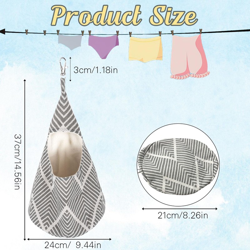 Peg Bag for Washing Line with Hanger, Washable Conical Peg