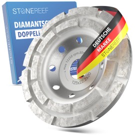 STONE REEF Diamond Cup Wheel [125 x 22.2 x 20] Diamond Grinder, Diamond Cup Wheel 125 mm, Diamond Milling Disc - Grinding Disc for Concrete Processing, Natural Stone Processing, Construction Site