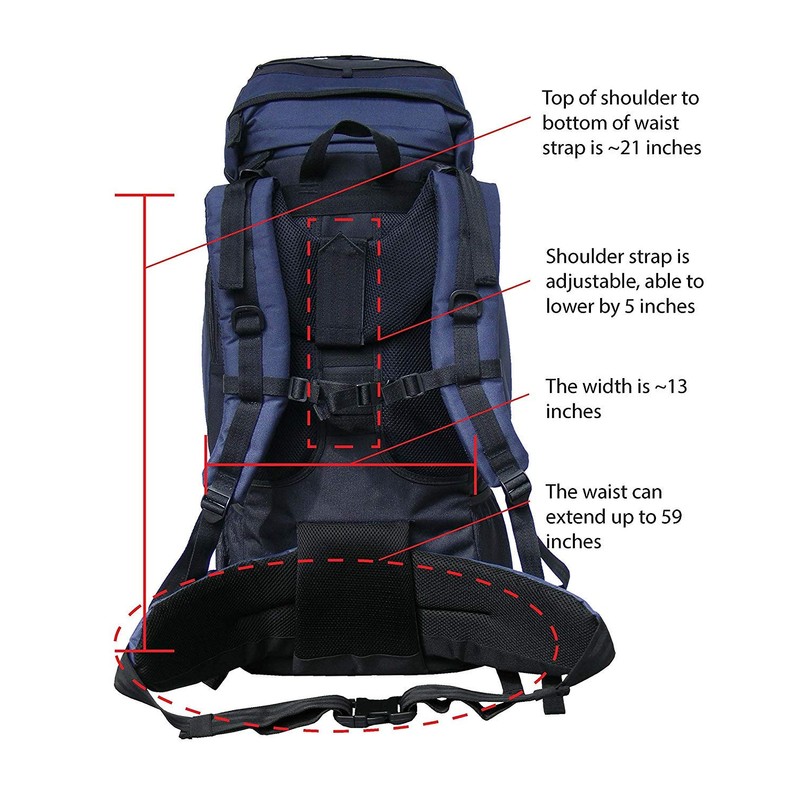 Discovery 80 Internal Frame Camping Hiking Backpack (Navy)
