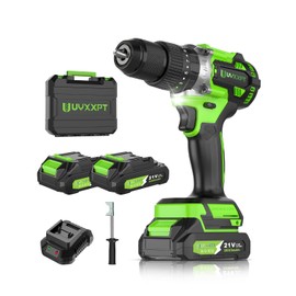 21V Brushless Cordless Drill Set - Power Hammer Drill Tool Combo Kit with 1056 In-Lb Torque, 2 x 2.0Ah Li-Ion Batteries, 1/2'' Chuck, 20+2 Speed, Drill Driver Kit for Wood, Concrete, Metal, Masonry