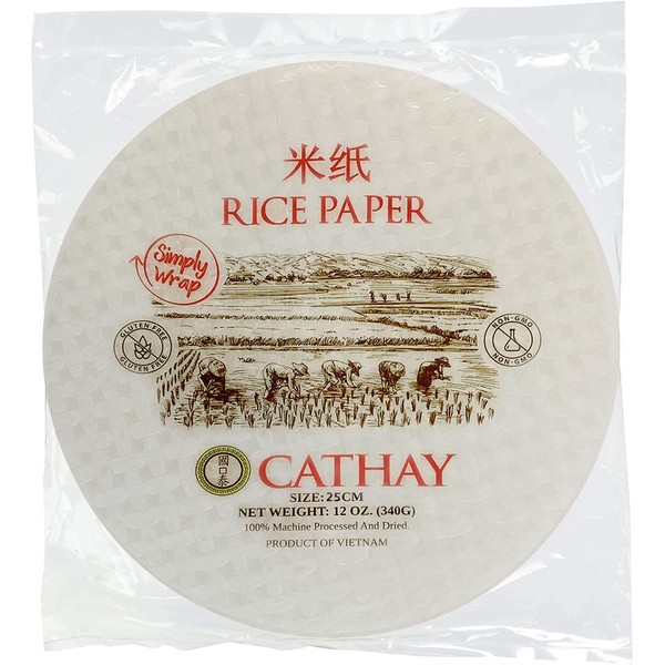 Cathay Spring Roll Rice Paper Wrappers (Round 25cm)