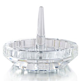 H&D Well-Crafted Crystal Glass Wedding Ring Holder