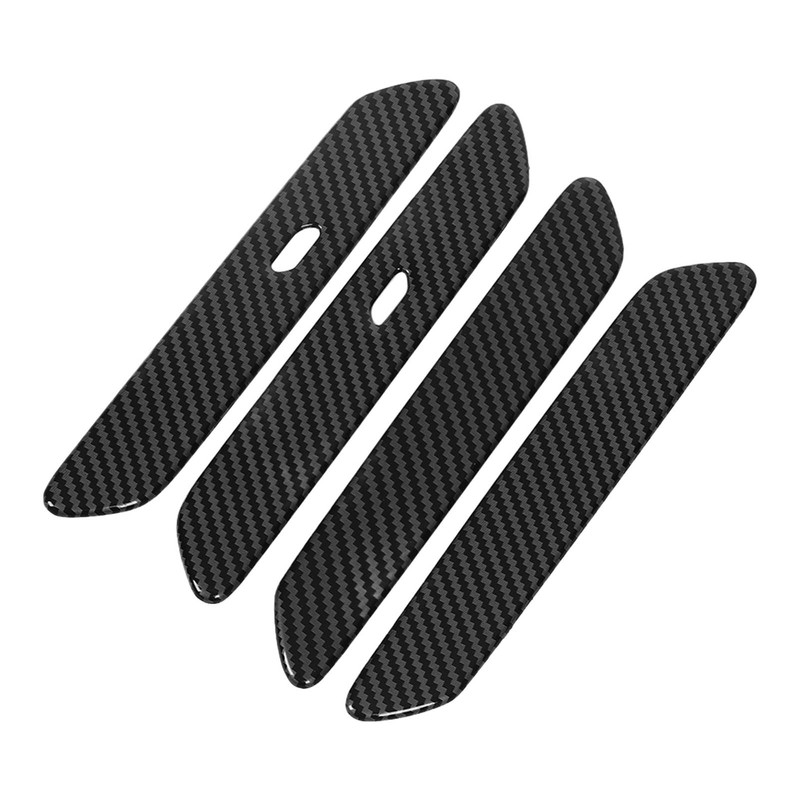 Car Exterior Side Door Handle Cover Trim Sticker Carbon Fiber