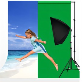 CHEHILL Fondo Pantalla Verde, Croma Key 150 X 200 Cm Pantalla Verde Fondo Fotografia Estudio, Ideal para Muselina para Estudio Fotográfico/Fotografía/Video/Televisión