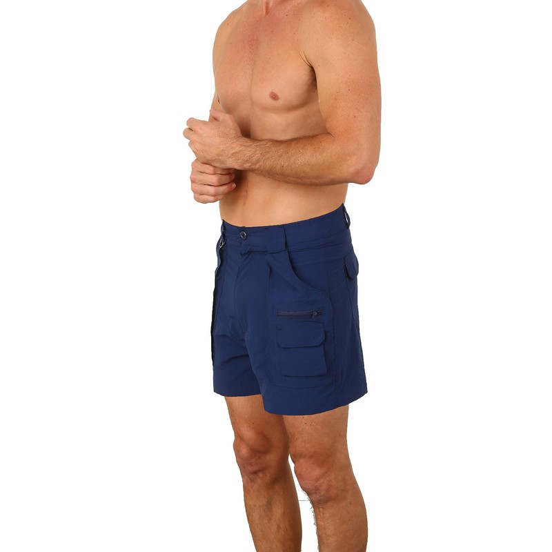 UZZI Mens Dry Fast Nylon Active Walking Shorts, Navy, 36