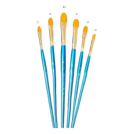 Kit De Pinceles Pinto Taklón Dorado Lengua De Gato 6 Piezas