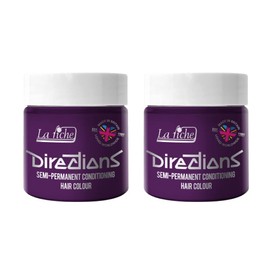 La Riche Directions Semi Permanent Hair Colour, 100 ml Tub, Pack of 2 (Plum)
