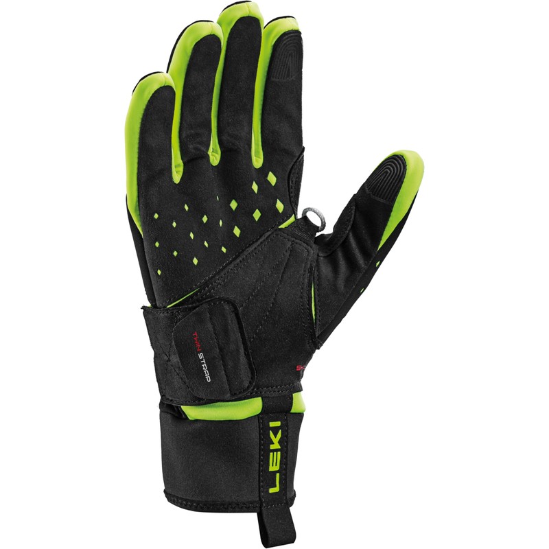 LEKI HRC Race Shark Gloves, Black/Neon Yellow, EU 10