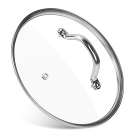 9.1 Inch Tempered Glass Lid Replacement for Instant Pot 6 Quart Pressure Cooker Inner Pot, 6 Qt Round Clear Tempered Pot Cover Accesories for Cooking, Stainless Steel Handle and Rim, 1Pack