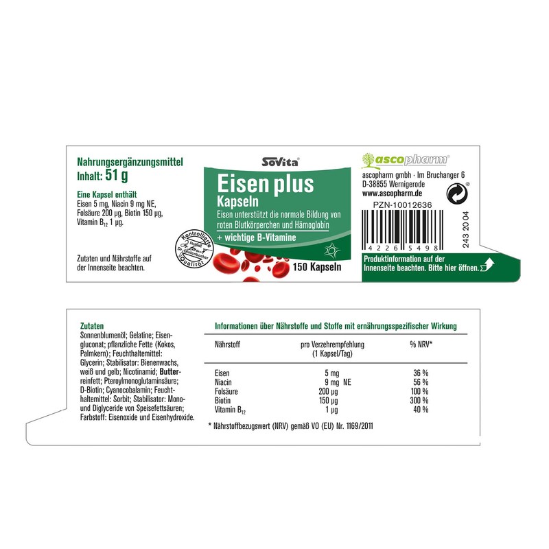 Sovita Iron Plus Capsules, Supports Normal Formation of Red Blood